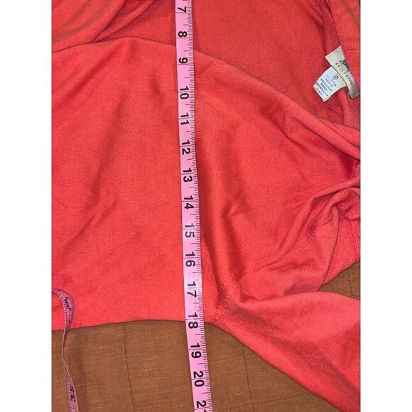 Neiman Marcus Exclusive Open Front Cotton Knit Long Cardigan Coral Size Medium - Picture 5 of 6